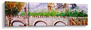 Obraz - Obraz olejny przedstawiający miasto (170x50 cm)