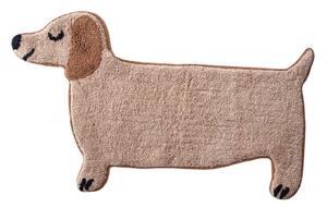 Beżowy tekstylny dywanik łazienkowy 47x80 cm Sausage Dog – Sass & Belle