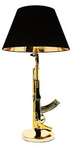 Stołowa lampa dekoracyjna AK47 karabinek z abażurem czarny złoty
