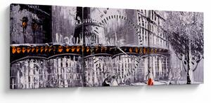 Obraz - Obraz olejny przedstawiający miasto II. (z zegarem) (90x30 cm)