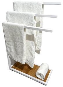 Stojak wieszak na ręczniki LOFT biały do łazienki