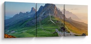 Obraz - Dolomity (z zegarem) (90x30 cm)
