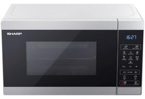 Kuchenka mikrofalowa SHARP YC-MS02E-S 800W średnica 25.5 cm pojemność 20L Time Defrost Weight Defrost Srebrny