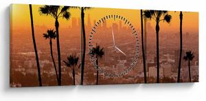 Obraz - Panorama Los Angeles (z zegarem) (90x30 cm)
