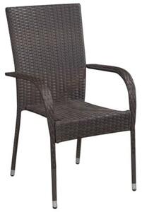 Zestaw Mebli Ogrodowych Komplet Jadalniany Z Poduszkami 5-Częściowy Rattan Na Taras Balkon Ogród