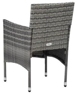 Krzesła ogrodowe, 2 szt., rattan pe, szare