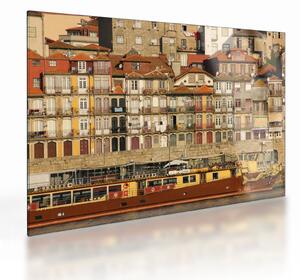Obraz na szkle - Dzielnica Waterfront, Portugalia (70x50 cm)