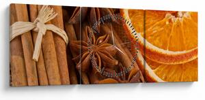 Obraz - Pachnące przyprawy (z zegarem) (90x30 cm)