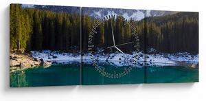 Obraz - Jezioro Karersee (z zegarem) (90x30 cm)