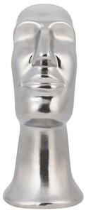 Figurka dekoracyjna srebrna z połyskiem w kształcie głowy 24 cm Taxila Beliani
