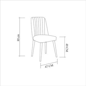 Szare aksamitne krzesło Stormi Sandalye – Kalune Design