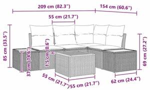 Zestaw Mebli Ogrodowych Komplet Wypoczynkowy Z Poduszkami 5-Częściowy Beżowy Rattan Na Taras Balkon Ogród