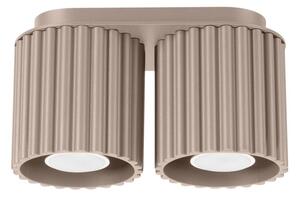 Lampa sufitowa nowoczesna taupe owalna 21 cm ryflowane spoty 2xGU10 10W VISTAO Pure Lume