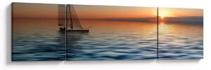 Obraz - Żaglówki na morzu (170x50 cm)
