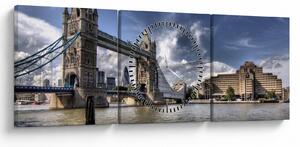 Obraz - Tower Bridge w Londynie (z zegarem) (90x30 cm)