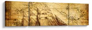 Obraz - Stara mapa (170x50 cm)