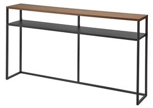 Czarno-ciemnobrązowa konsola w dekorze jesionu 20,5x126 cm Tower – YAMAZAKI
