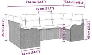 Zestaw Mebli Ogrodowych Komplet Wypoczynkowy Z Poduszkami 6-Częściowy Czarny Rattan Na Taras Balkon Ogród