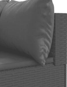 Zestaw Mebli Ogrodowych Komplet Wypoczynkowy Z Poduszkami 6-Częściowy Czarny Rattan Na Taras Balkon Ogród