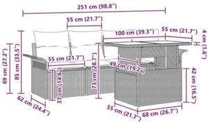 Zestaw Mebli Ogrodowych Komplet Wypoczynkowy Z Poduszkami 5-Częściowy Beżowy Rattan Na Taras Balkon Ogród