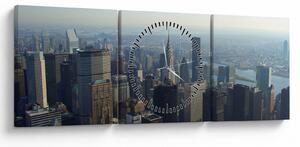 Obraz - Manhattan za dnia (z zegarem) (90x30 cm)