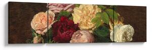 Obraz - Henri Fantin-Latour, Roses de Nice on a Table, reprodukcje (170x50 cm)
