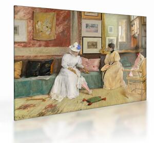 Obraz na szkle - William Merritt Chase, A Friendly Call, reprodukcje (70x50 cm)