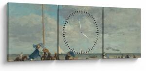 Obraz - Eugène Boudin, Beach at Trouville, reprodukcje (z zegarem) (90x30 cm)