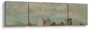 Obraz - Eugène Boudin, Beach Scene, reprodukcje (170x50 cm)