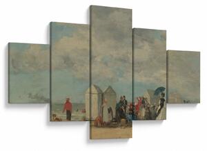 Obraz - Eugène Boudin, Beach Scene, reprodukcje (125x70 cm)