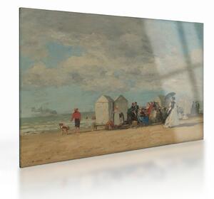 Obraz na szkle - Eugène Boudin, Beach Scene, reprodukcje (70x50 cm)