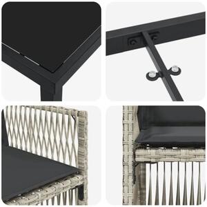 Zestaw Mebli Ogrodowych Komplet Jadalniany 5-Częściowy Szary Metal Na Taras Balkon Ogród