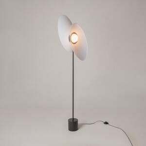 Lampa stojąca podłogowa dekoracyjna czarno-biała regulowane abażury LED 12W EVOLUTION Maytoni