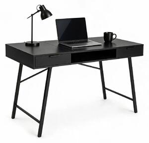 Czarne industrialne biurko z szufladami 120 cm H6-D30