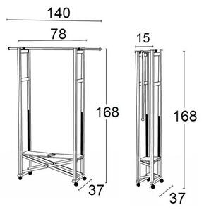 Stojak na ubrania ARREDAMENTI Elios 37 x 78 cm Czarny