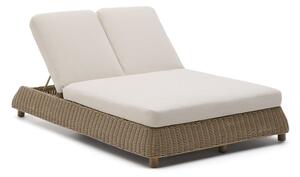 Ceglasty dwuosobowy rattanowy regulowany leżak ogrodowy Meria – Kave Home