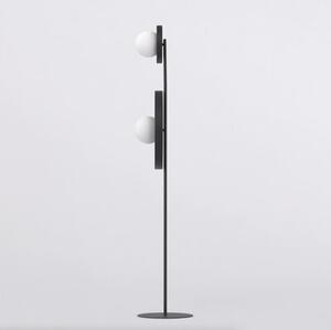 Lampa stojąca podłogowa nowoczesna czarna okrągłe talerze 2xG9 8W KISS Emibig