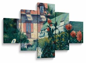 Obraz - Gustave Caillebotte, Dahlias, Garden at Petit Gennevilliers, reprodukcje (125x70 cm)