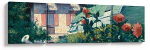 Obraz - Gustave Caillebotte, Dahlias, Garden at Petit Gennevilliers, reprodukcje (170x50 cm)