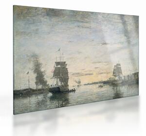 Obraz na szkle - Eugène Boudin, Entrance to the Harbor, Le Havre, reprodukcje (70x50 cm)