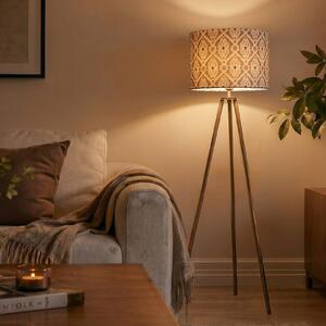 PR Home Lampa stojąca Base, brązowy / mosiężny, salon / jadalnia, metal, skandynawski