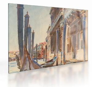 Obraz na szkle - John Singer Sargent, Gondola Moorings on the Grand Canal, reprodukcje (70x50 cm)