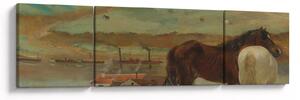 Obraz - Edgar Degas, Horses in a Meadow, reprodukcje (170x50 cm)
