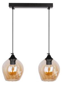 Czarna lampa wisząca ze szklanym kloszem 14x48 cm Aspa – Candellux Lighting