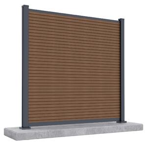 Panel ogrodzeniowy do twardego podłoża 1,8 m CITY Teak - Gutroof