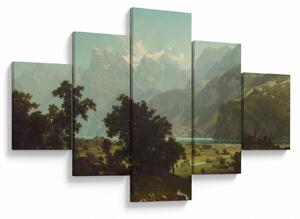 Obraz - Albert Bierstadt, Lake Lucerne, reprodukcje (125x70 cm)