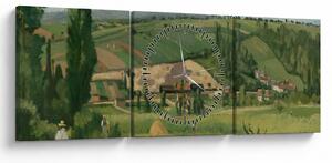 Obraz - Camille Pissarro, Landscape at Les Pâtis, Pontoise, reprodukcje (z zegarem) (90x30 cm)