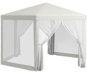 Outsunny altana ok. 4 x 4 m altana ogrodowa z moskitier namiot imprezowy namiot ogrodowy namiot 6-stronny poliester metal kremowy