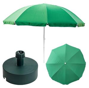 Parasol ogrodowy Parasol ogrodowy 240 cm z okrg podstaw w zestawie Ogród Plaa Balkon