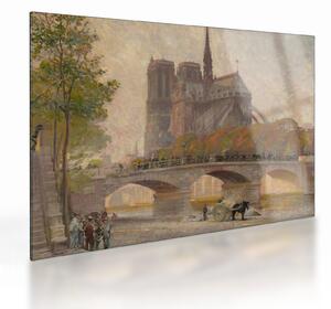 Obraz na szkle - Robert William Vonnoh, Notre Dame de Paris, reprodukcje (70x50 cm)